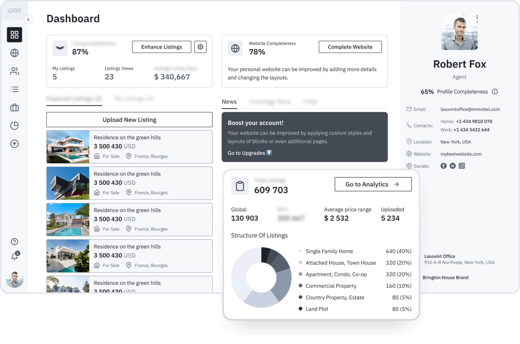 Agent Listing & Client Management Platform design by Cieden.