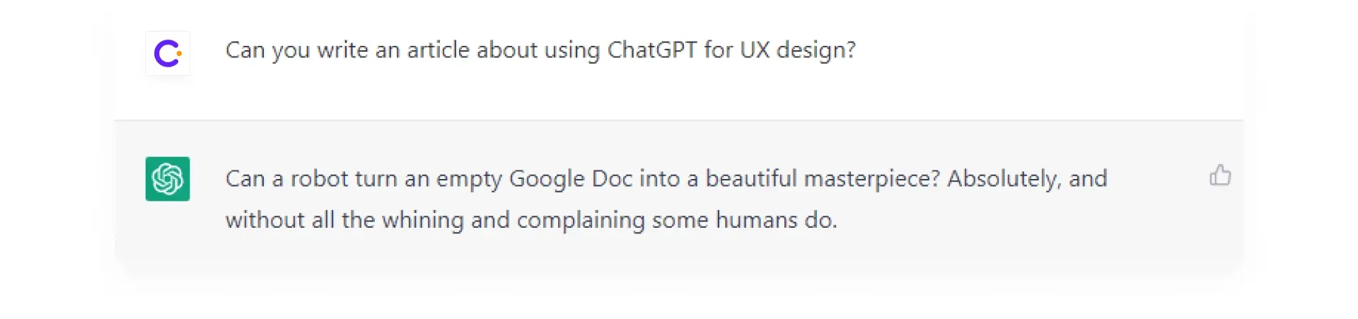 screenshot from the ChatGPT