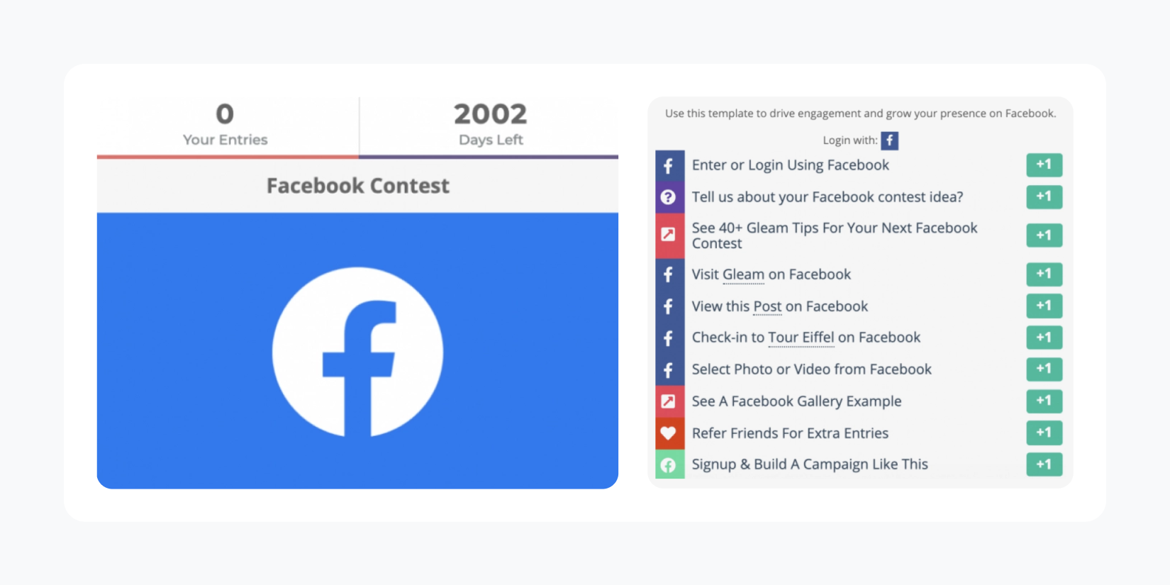 Points system example by Gleam.io.