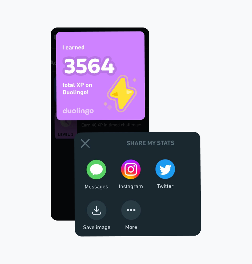 Brag Buttons by Duolingo.