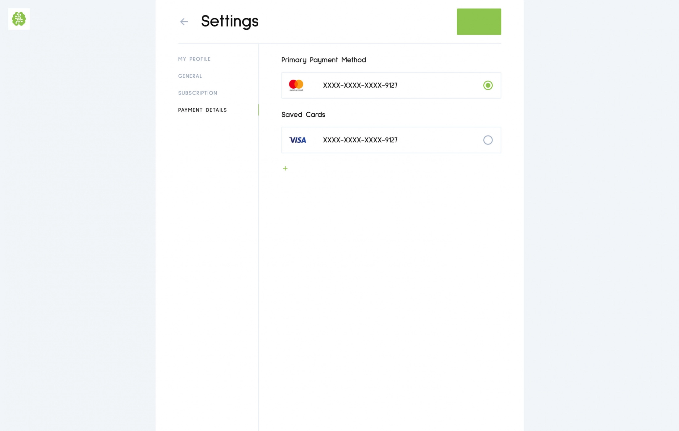 Payment systems feature example.
