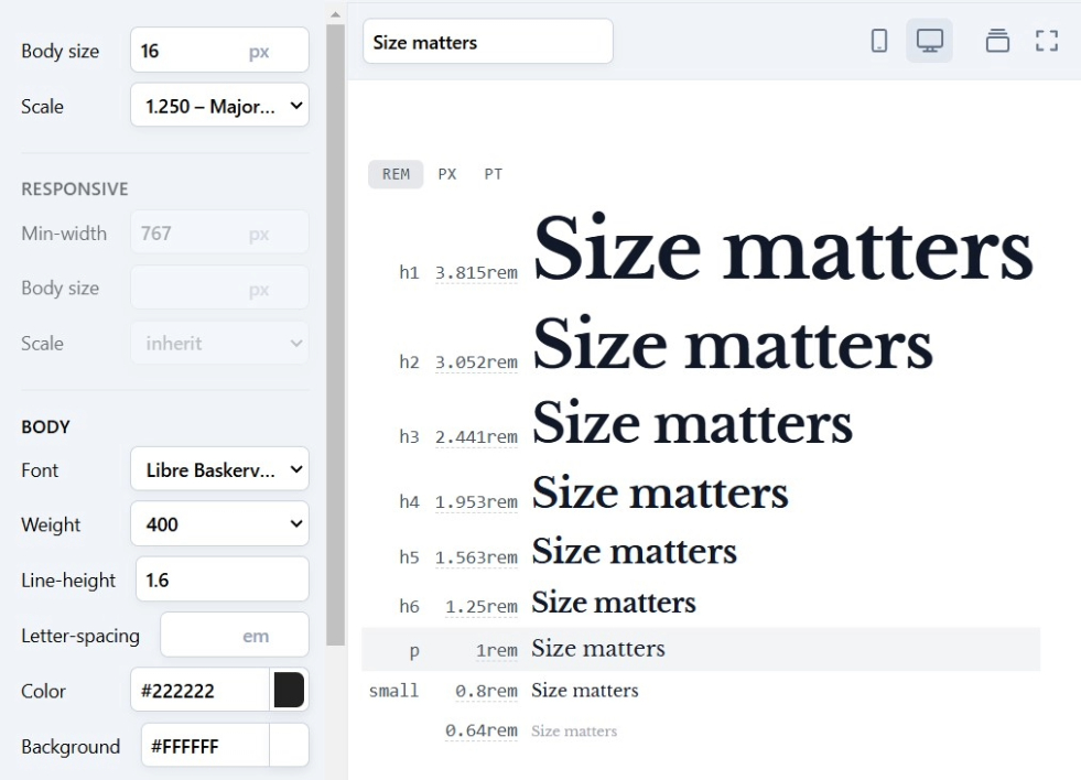 Importance of size in accessibility