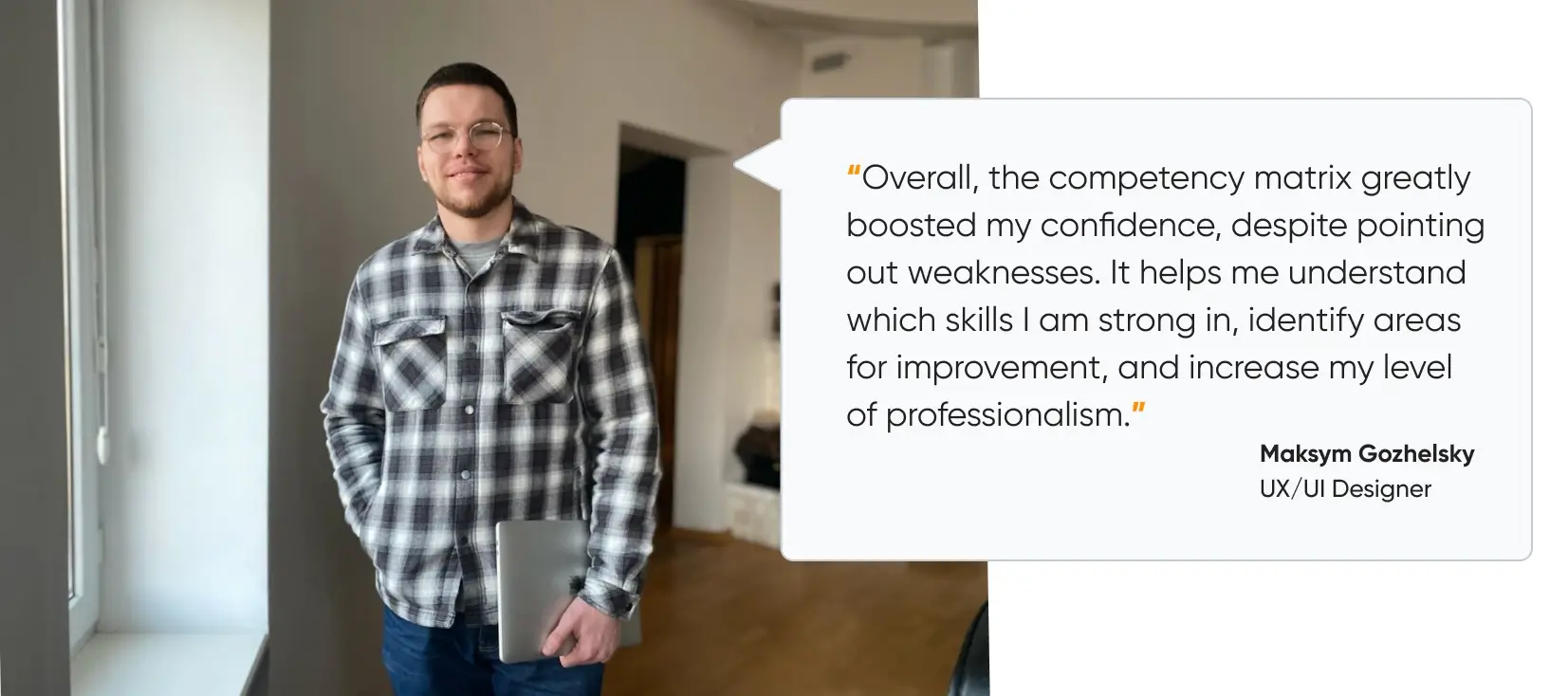 A feedback about competency matrix from Cieden's designer Max