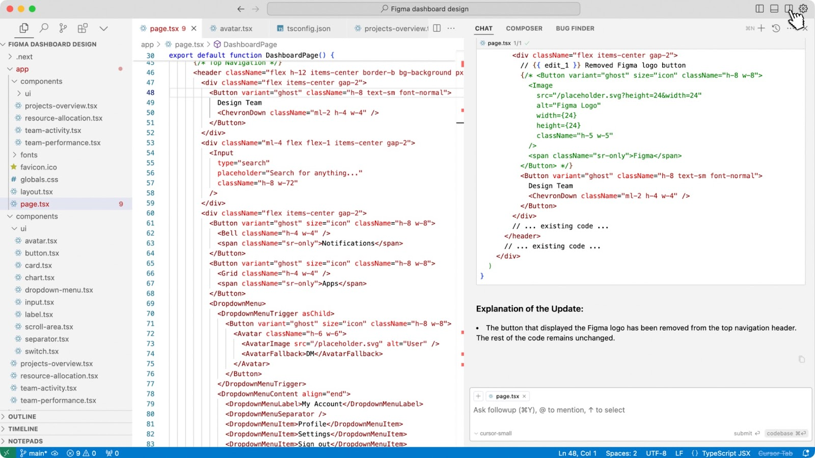 Cursor AI design assistant