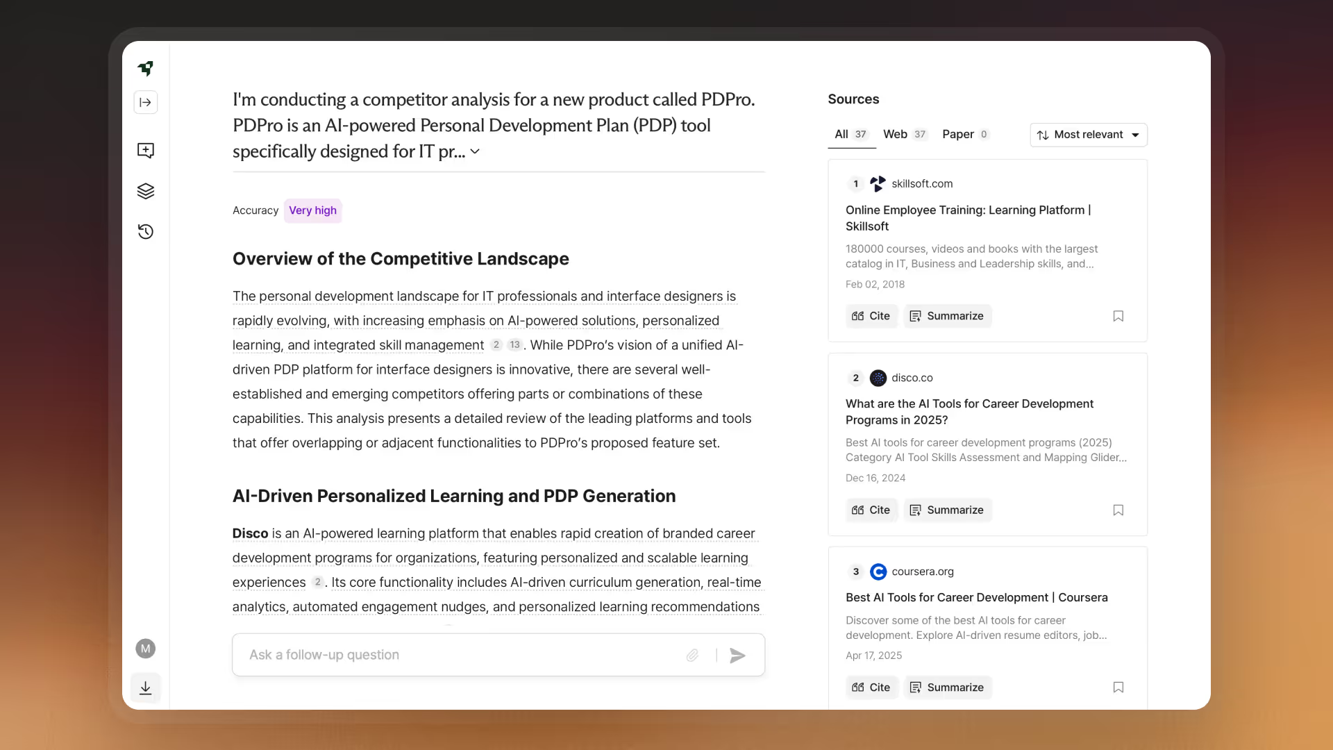 Research competitors in minutes