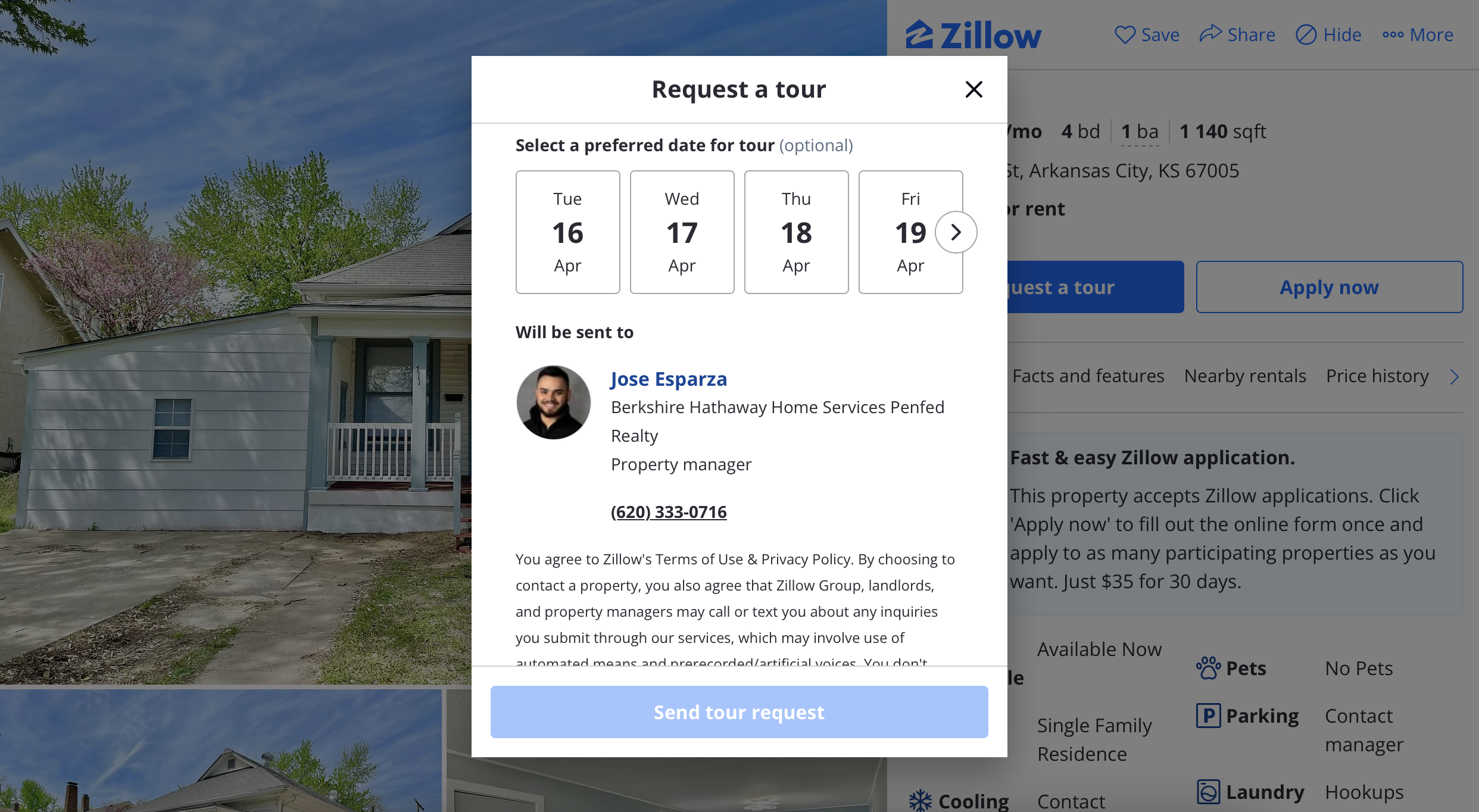 Calendar feature example.