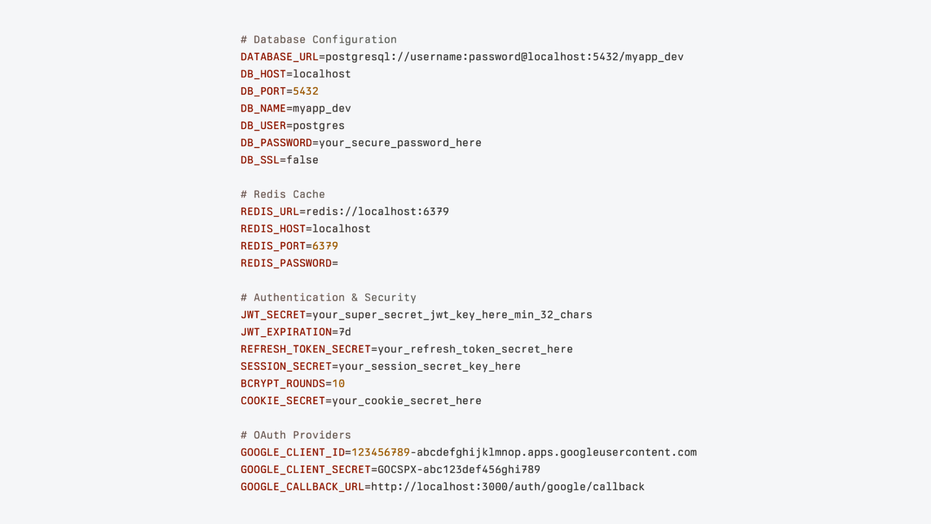 Environment keys&nbsp;
