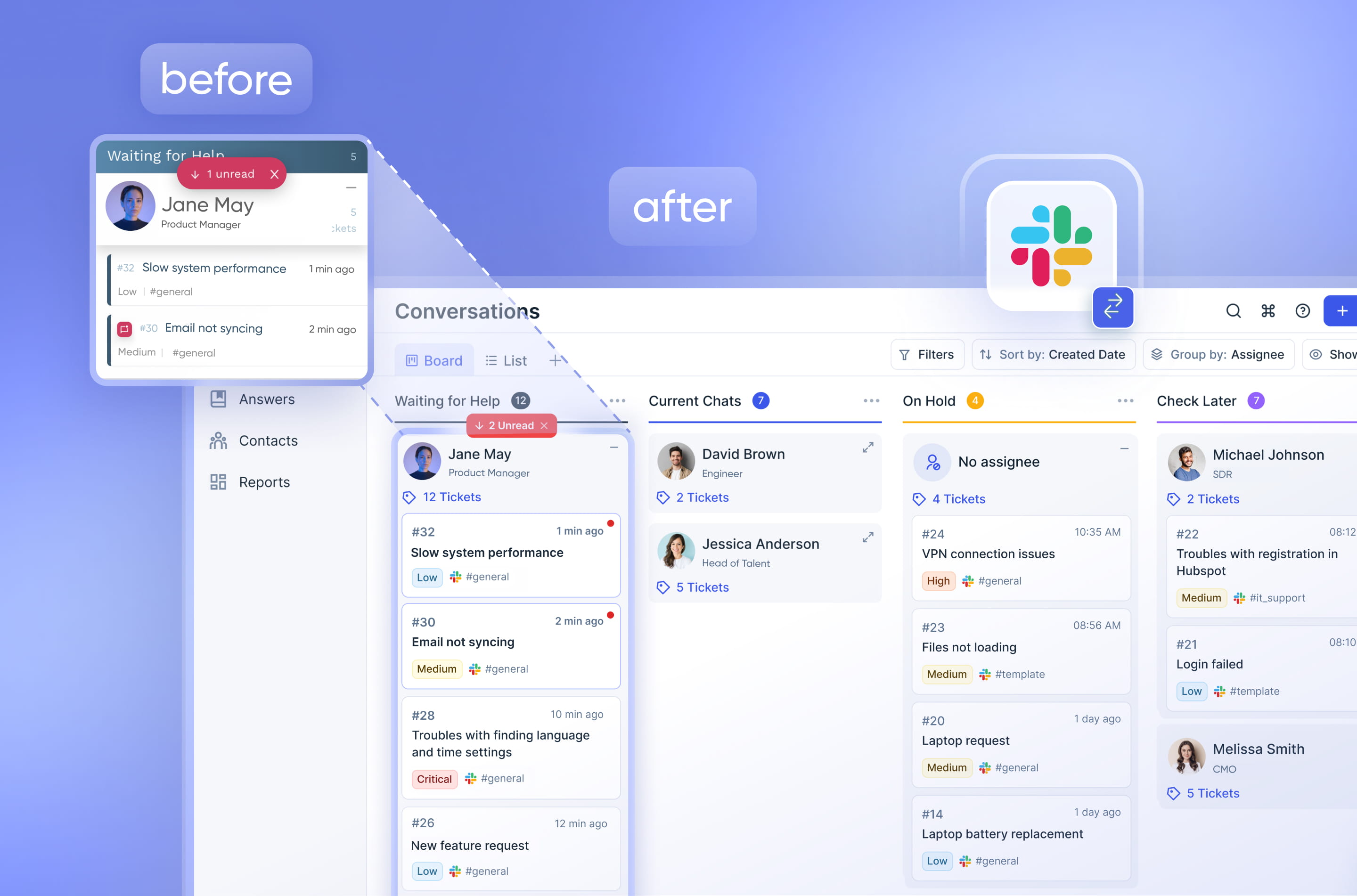 Redesigning a support ticket UI & UX for scalable efficiency in Slack Cieden