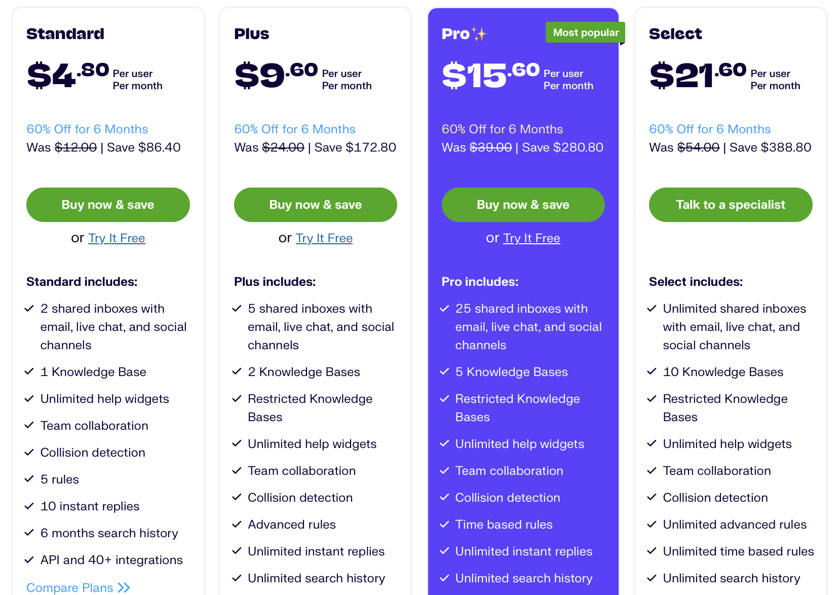 A SaaS pricing page presents their pricing plans spotlighting the most popular option.