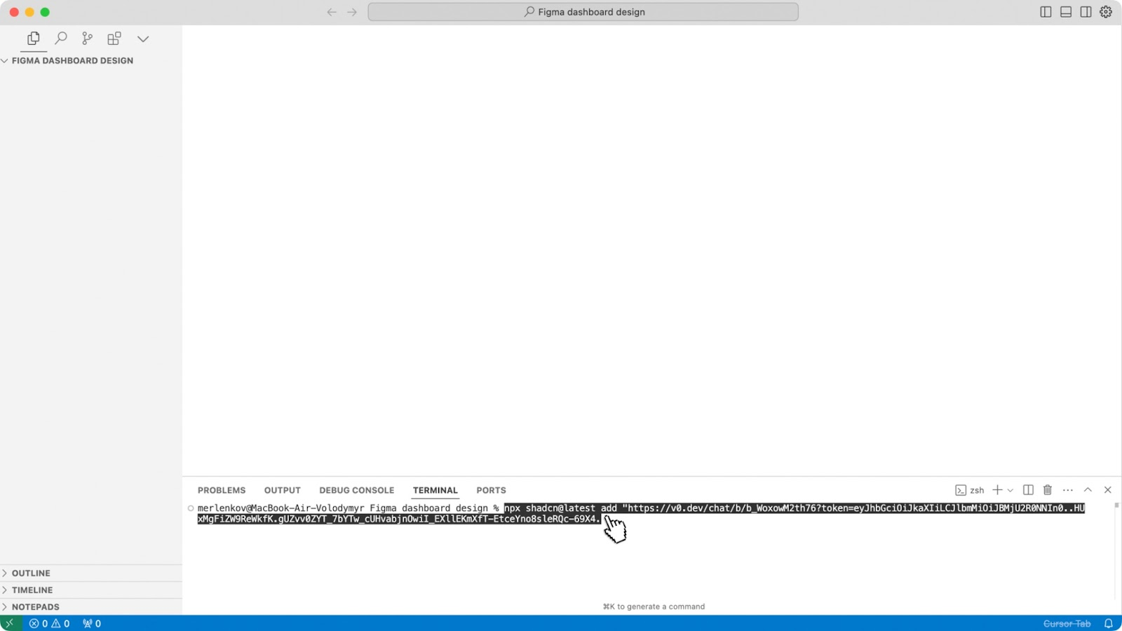 Cursor AI design assistant