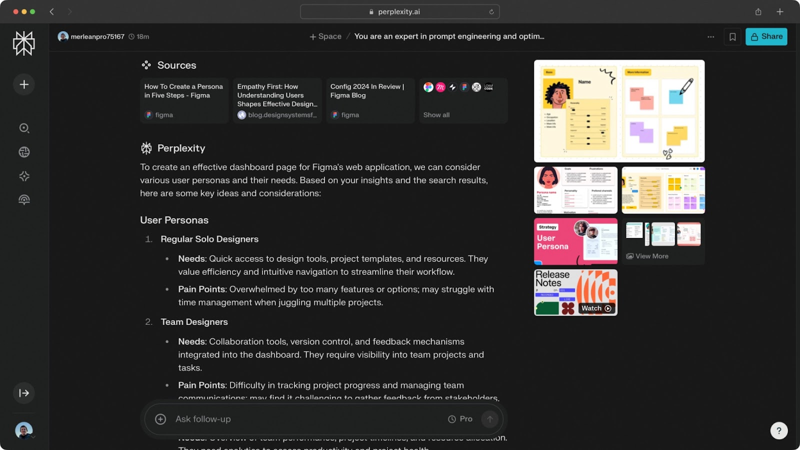 Perplexity AI design assistant