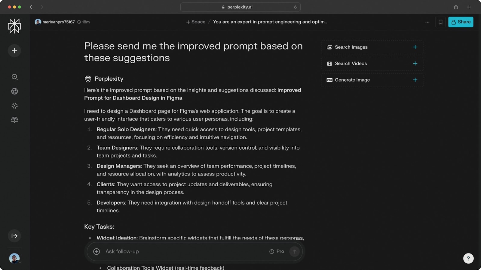 Perplexity AI design assistant