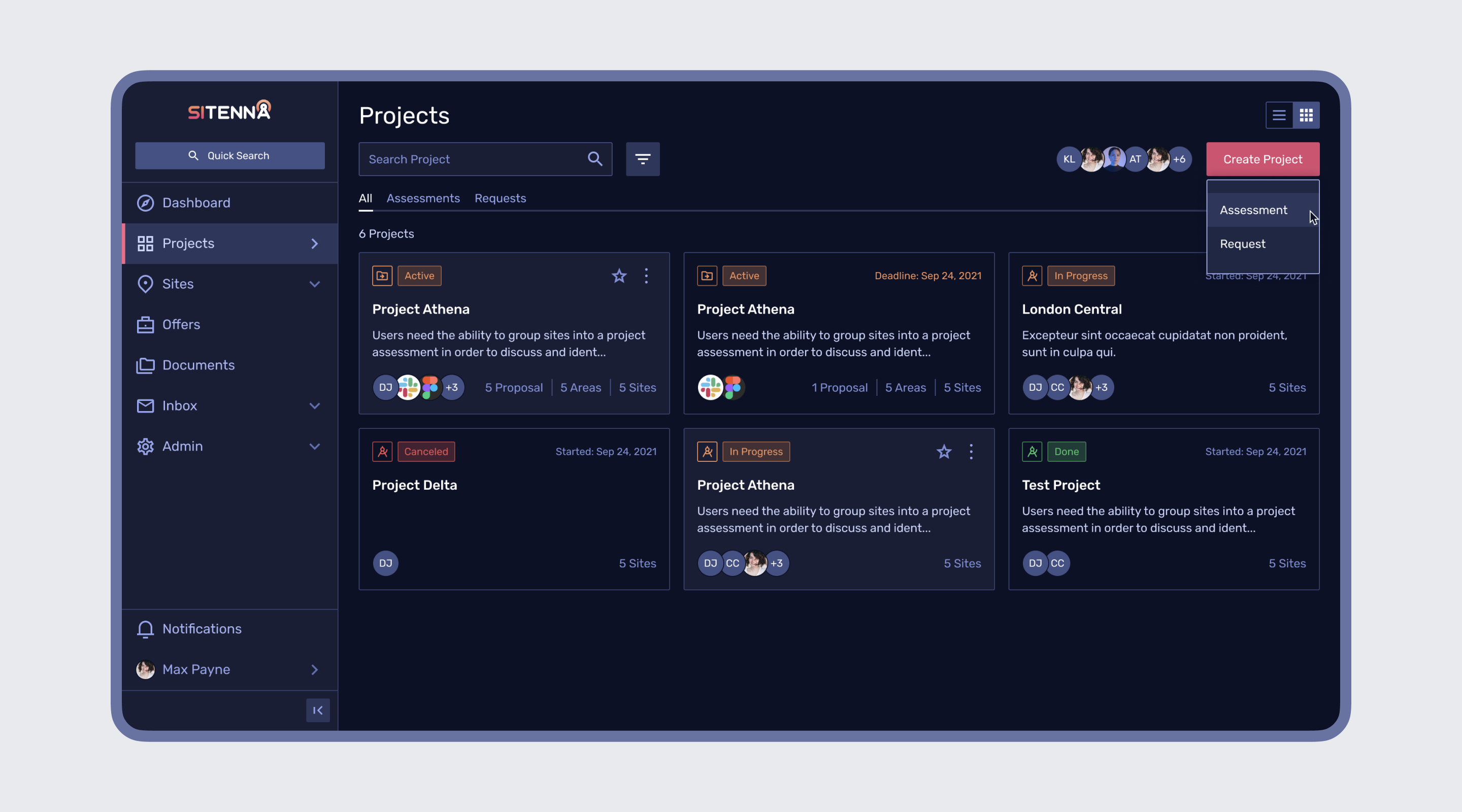 Sitenna &mdash; telecom SaaS redesign