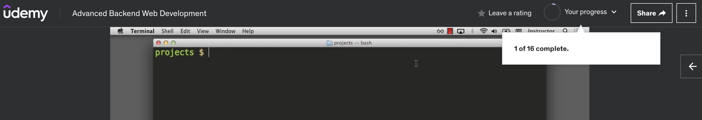 Example how to track learner progress.