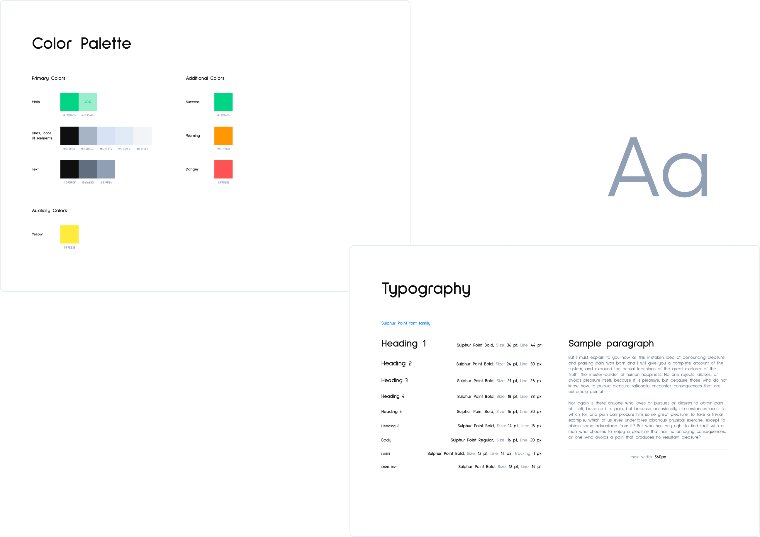 UX/UI Design for educational app: Style Guide