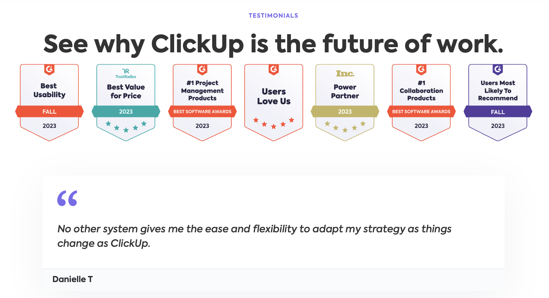 A SaaS pricing page that leverages testimonials to instill trust.