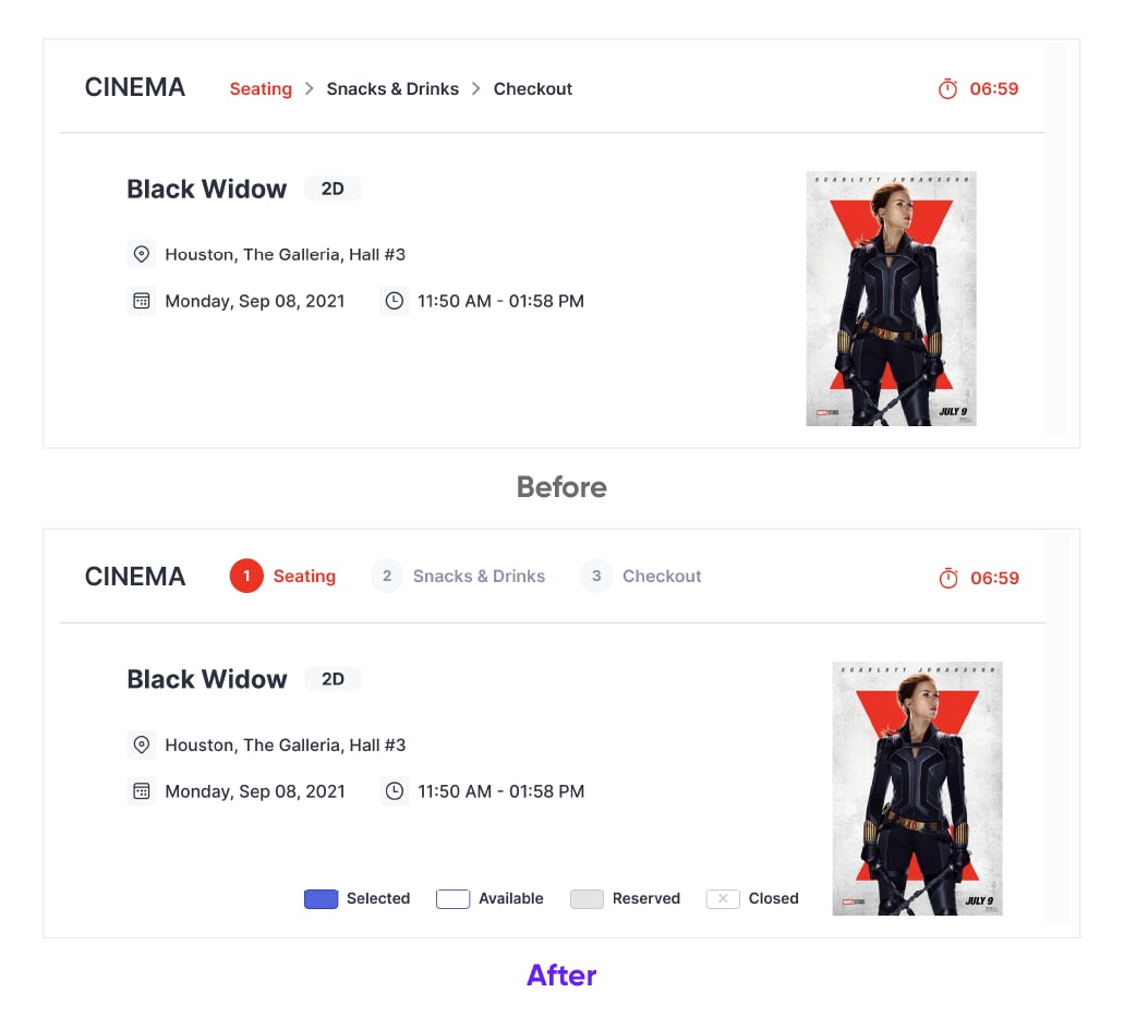 Fixing Bad UX | Cinema Tickets Purchase Service, UX Upgrade Cieden
