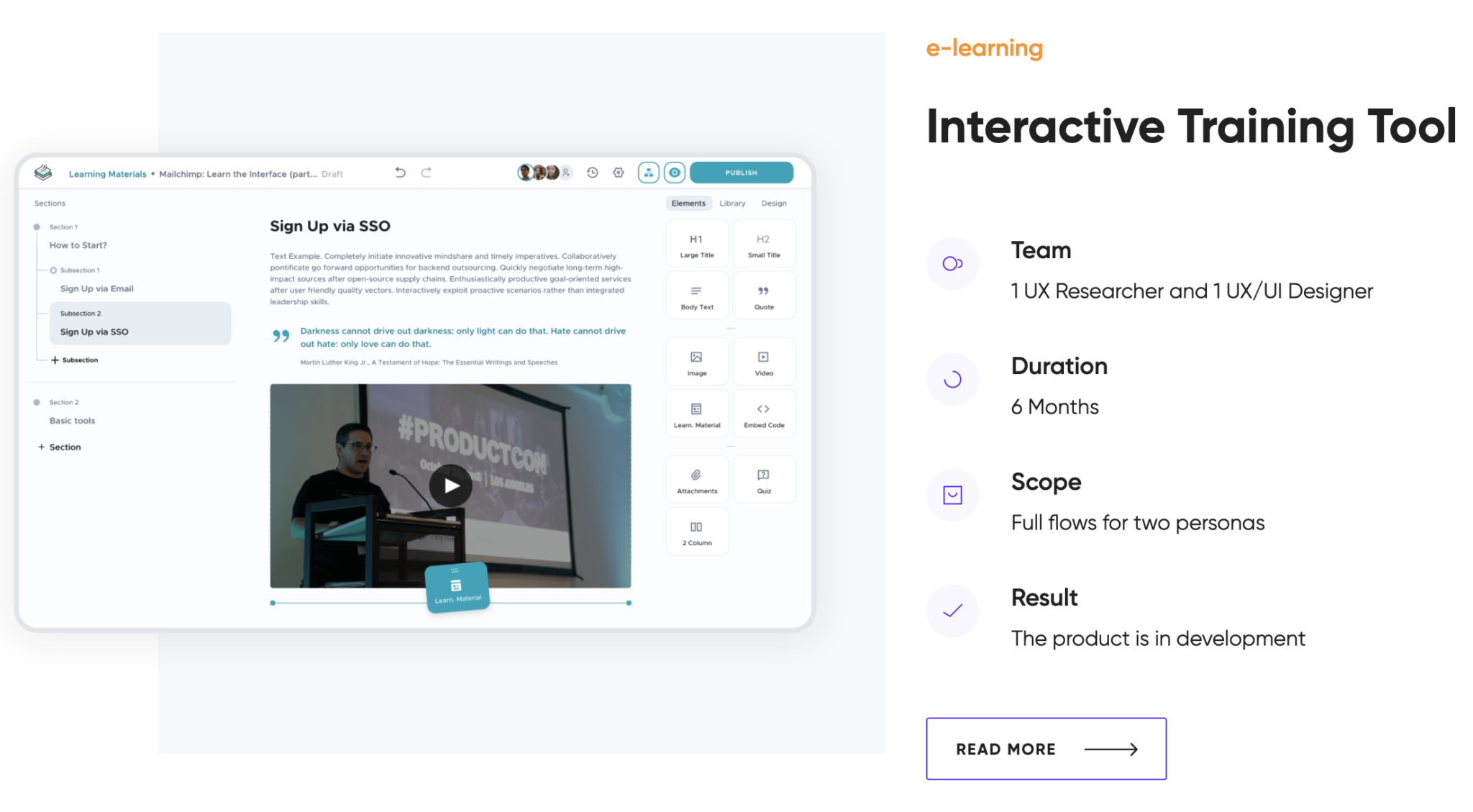 UX/UI Design for Interactive Training Tool