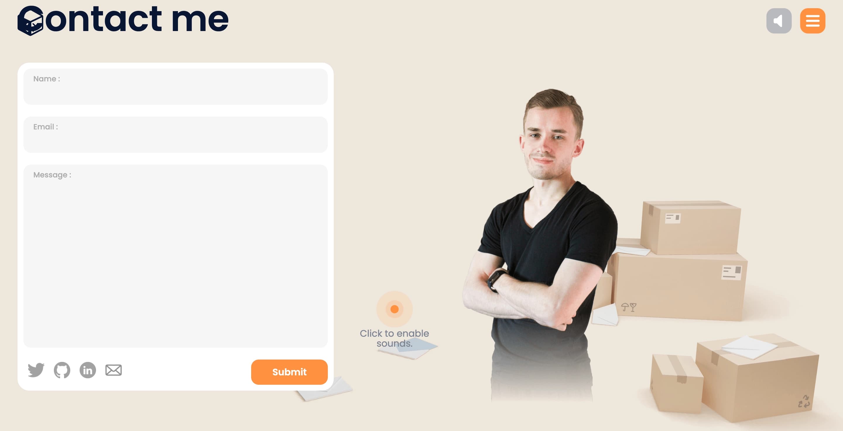 contact me portfolio example