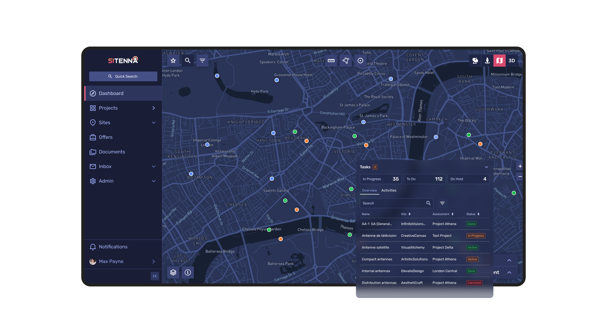 Sitenna: modernized telecom site acquisition & management platform