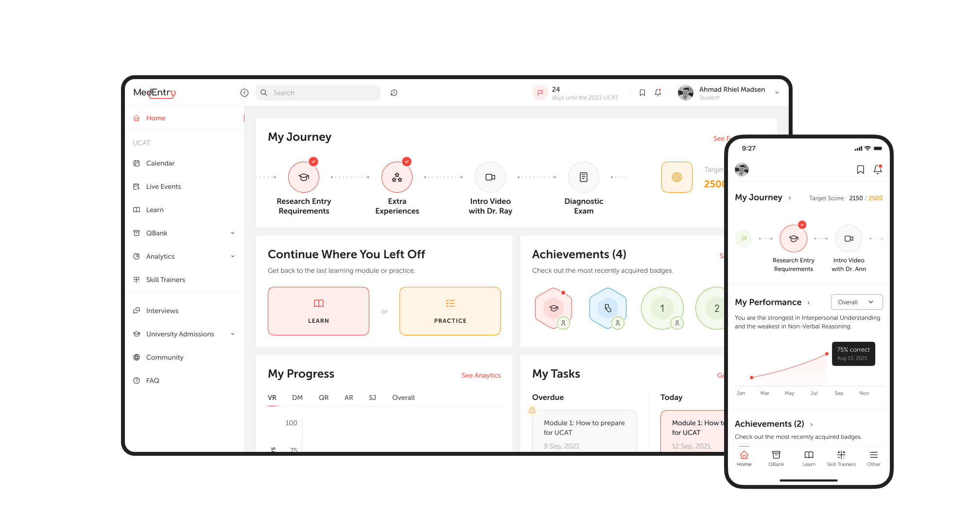 MedEntry: improving UX of the educational platform