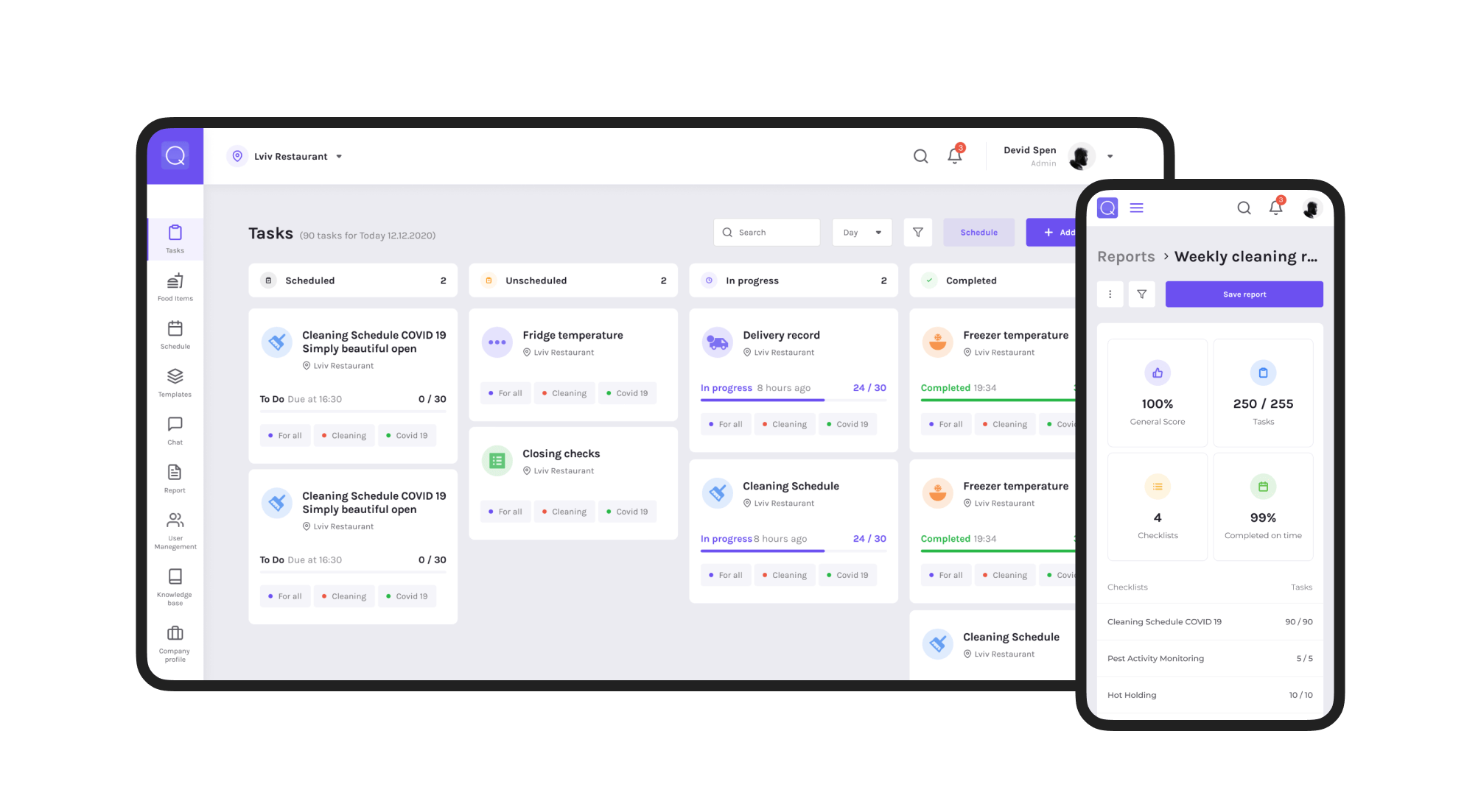 Qualizy. Task tracking for restaurants.
