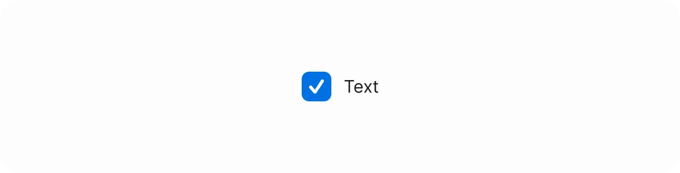 A single checkbox with a blue background and white checkmark labeled 'Text' indicating a selected state.