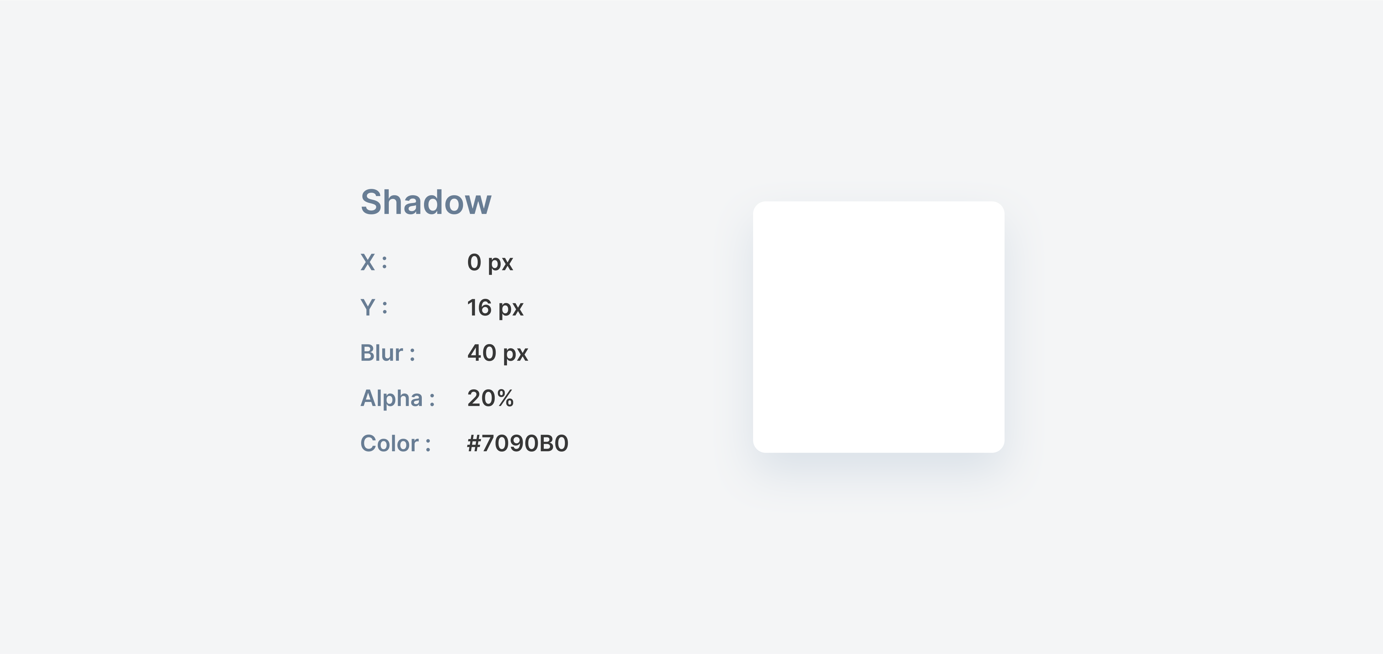 Parameters that show usage of the UI's neutral tone to shadow for a more natural and appealing look.