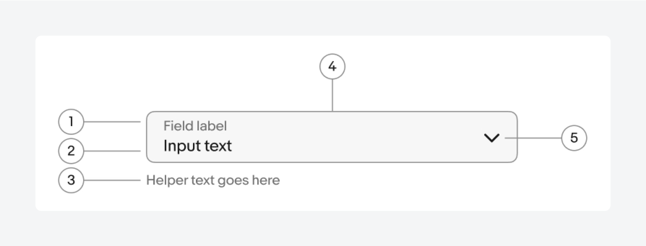 The anatomy of a dropdown design.