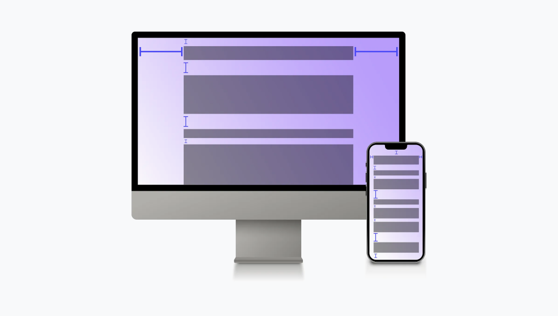  A comparison of the page marrgins on two mockups - desktop and mobile.