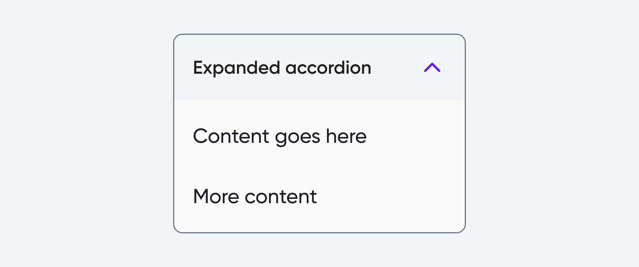 Expanded accordion UI element.