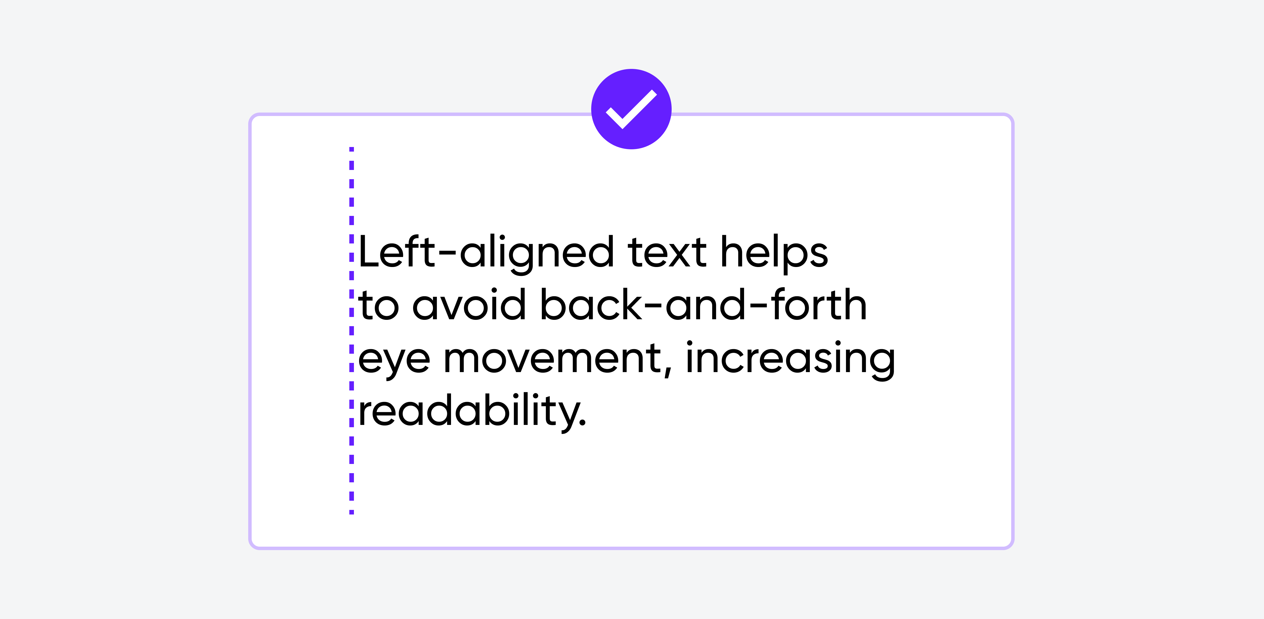 Visualization of the left text alignment.