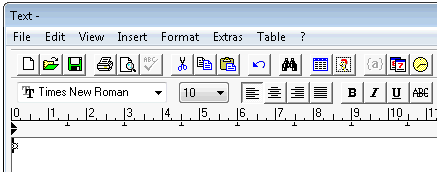 Screenshot of an old word processing software toolbar, displaying various icons for file operations, text formatting, and editing tools.