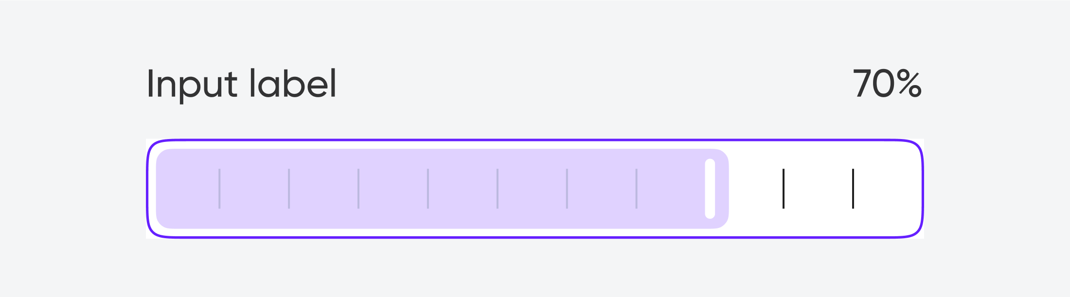 Slider input field. 