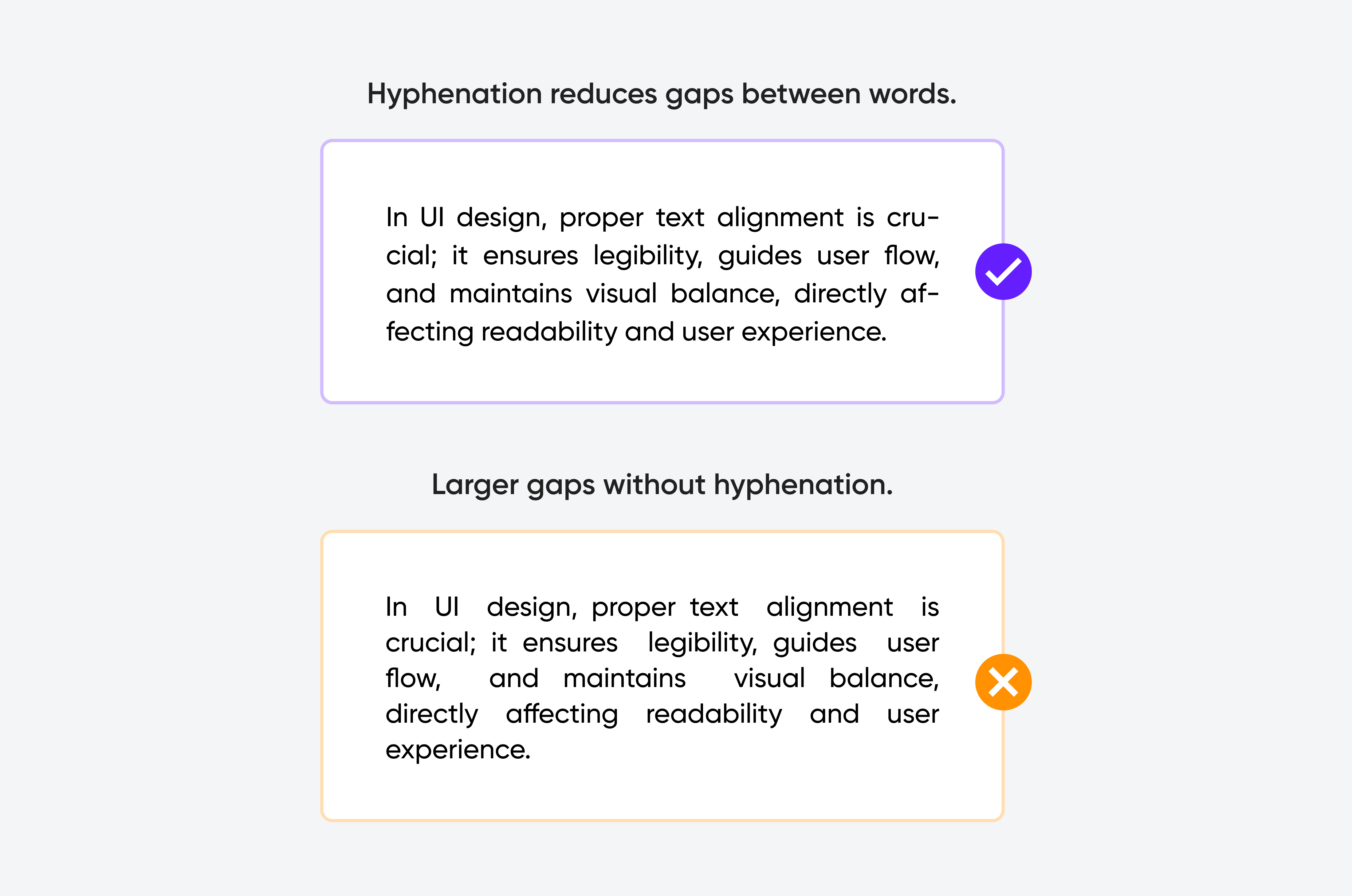 Visualization of the justified text alignment.