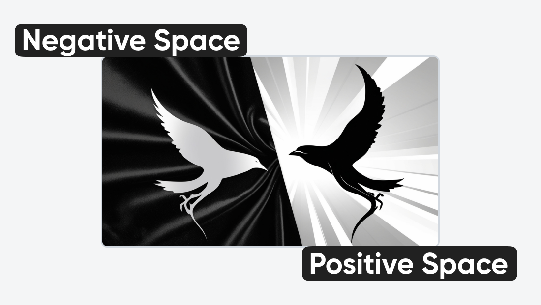 The visualization of positive and negative space with a rabbit template.