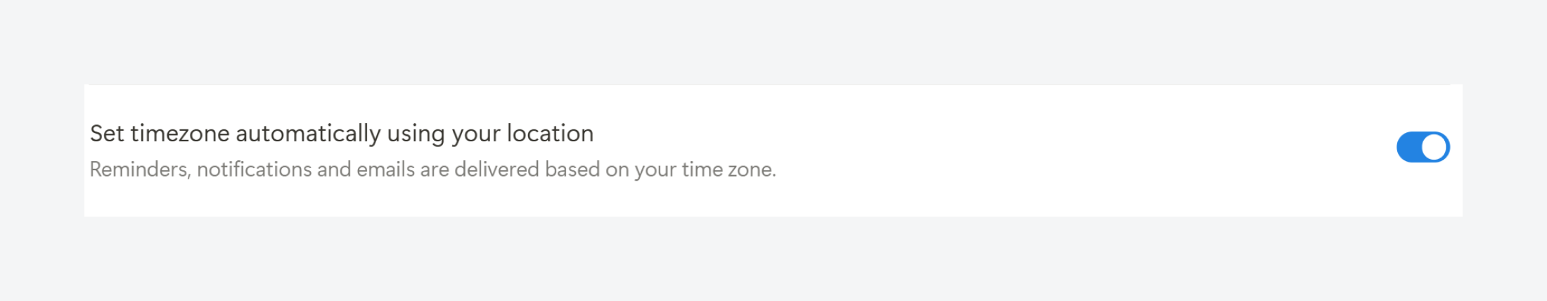 In Notion it’s clear for users that after enabling this feature their timezone will be set automatically.