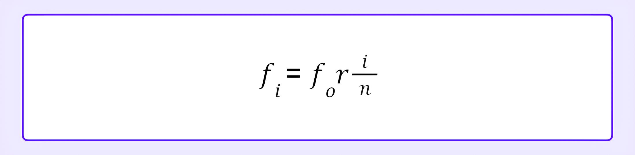 The image displays a mathematical formula in a serif font, centered within a highlighted rectangular border.